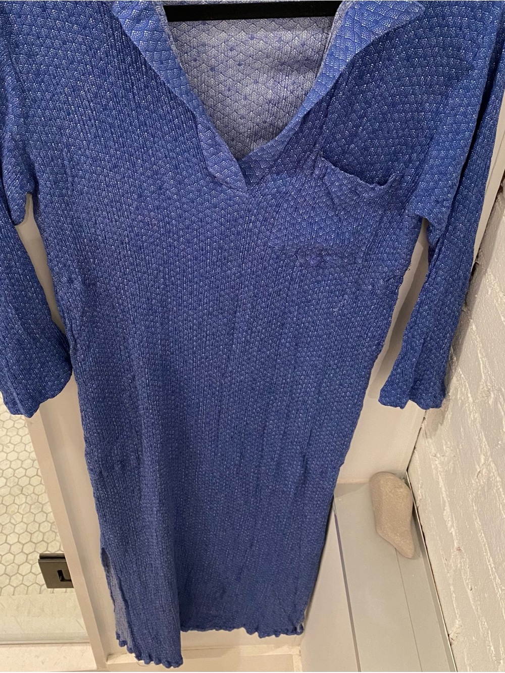 Norya Ayron Moroccan Designer Light woven
Blue 3/4 Sleeve Tunic Maxi Size - Picture 7 of 8